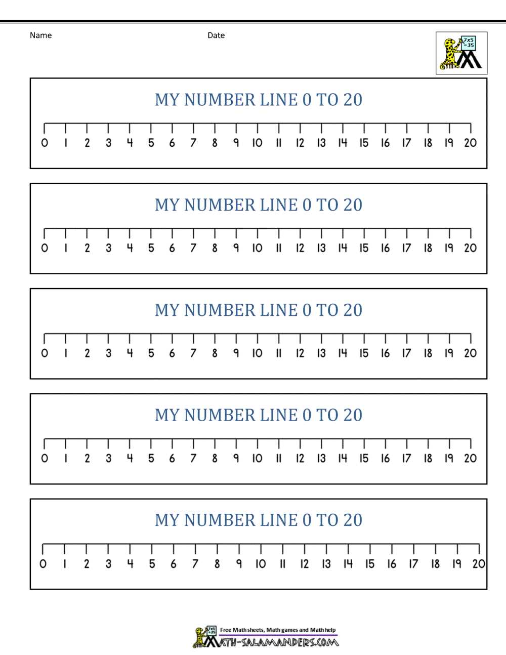 kindergarten number line printable kindergarten number line printable